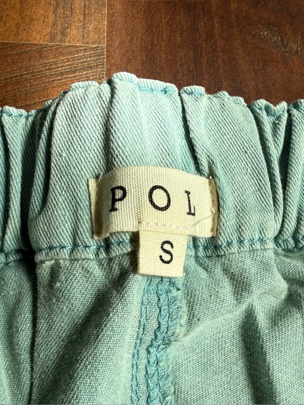 POL Mint Green Distressed Cargo Joggers with Crochet Patchwork Women Small - Picture 8 of 9